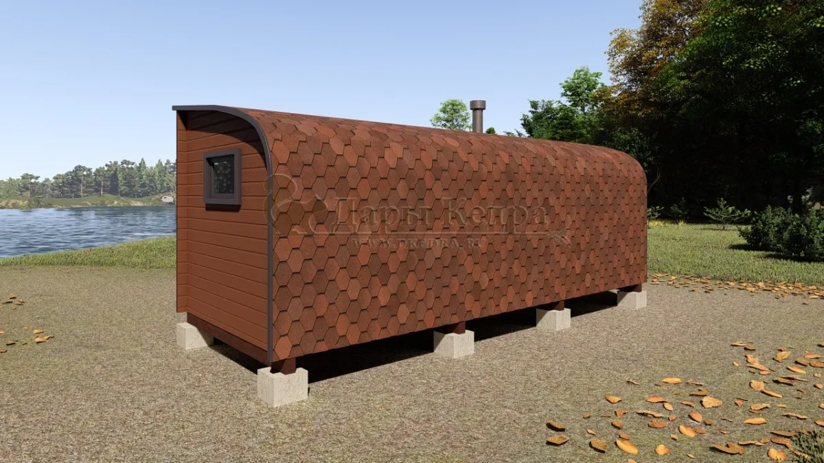 Баня «Парус» из кедра 6х2,2 метра (вариант 1)