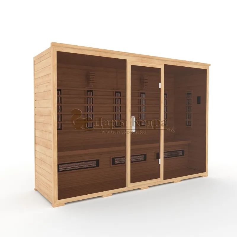 Пятиместная инфракрасная сауна кабина из кедра с керамическими излучателями