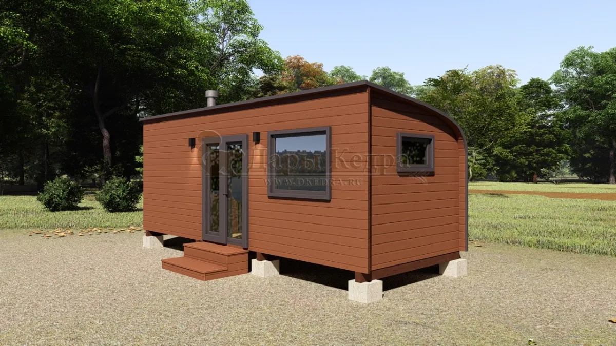 Баня «Парус» из кедра 6х2,2 метра (вариант 1)