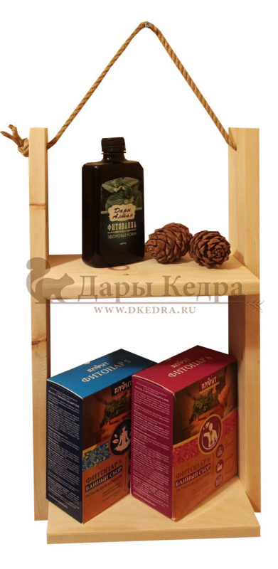 Полка из кедра с джутовой веревкой Полка из кедра с джутовой веревкой